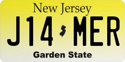 NJ license plate J14MER