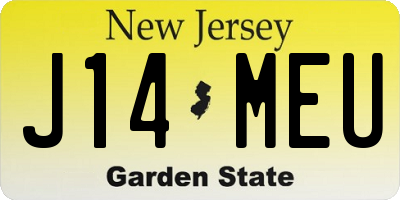 NJ license plate J14MEU