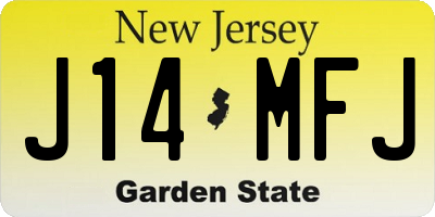 NJ license plate J14MFJ