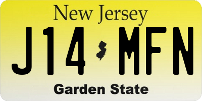 NJ license plate J14MFN