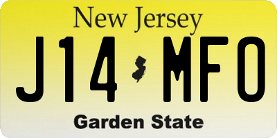 NJ license plate J14MFO