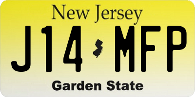 NJ license plate J14MFP