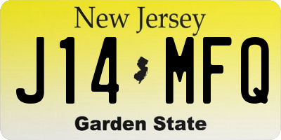 NJ license plate J14MFQ