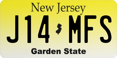 NJ license plate J14MFS