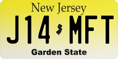 NJ license plate J14MFT