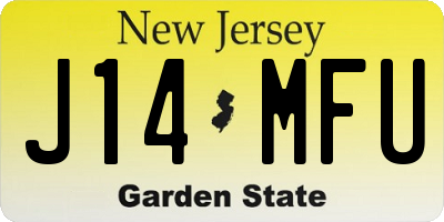 NJ license plate J14MFU