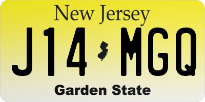 NJ license plate J14MGQ
