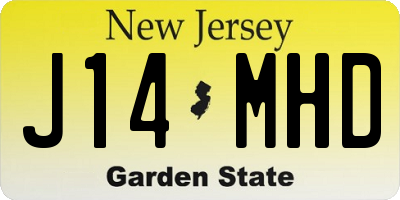 NJ license plate J14MHD