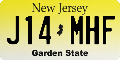 NJ license plate J14MHF