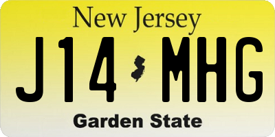 NJ license plate J14MHG