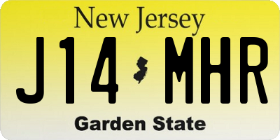 NJ license plate J14MHR