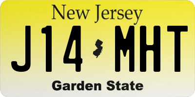 NJ license plate J14MHT