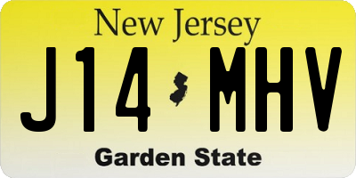 NJ license plate J14MHV