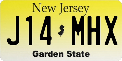 NJ license plate J14MHX