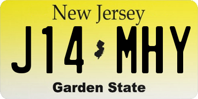 NJ license plate J14MHY