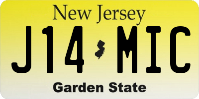 NJ license plate J14MIC