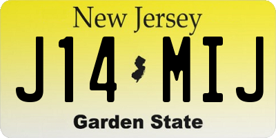 NJ license plate J14MIJ