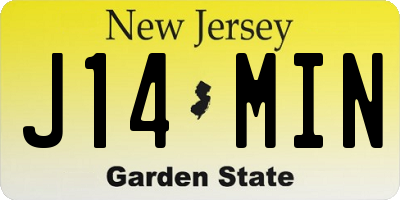 NJ license plate J14MIN