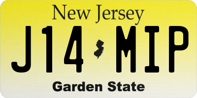 NJ license plate J14MIP
