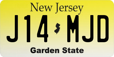 NJ license plate J14MJD