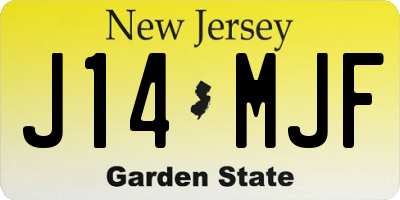 NJ license plate J14MJF
