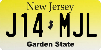 NJ license plate J14MJL