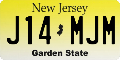NJ license plate J14MJM