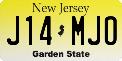 NJ license plate J14MJO