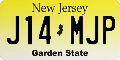 NJ license plate J14MJP