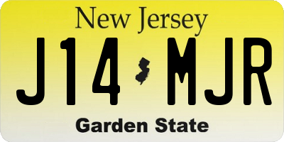 NJ license plate J14MJR