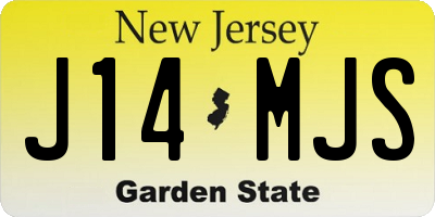NJ license plate J14MJS