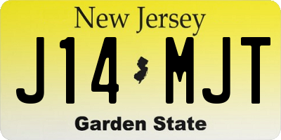 NJ license plate J14MJT