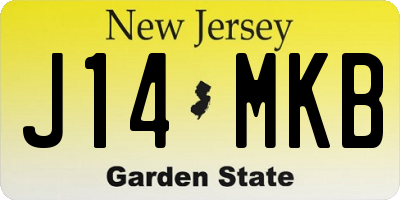 NJ license plate J14MKB