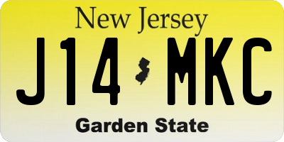 NJ license plate J14MKC