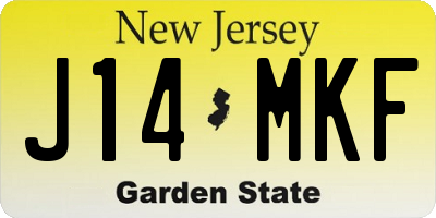NJ license plate J14MKF