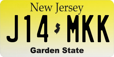 NJ license plate J14MKK