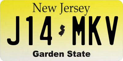 NJ license plate J14MKV