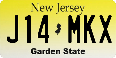 NJ license plate J14MKX