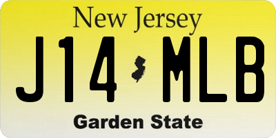 NJ license plate J14MLB