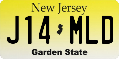 NJ license plate J14MLD