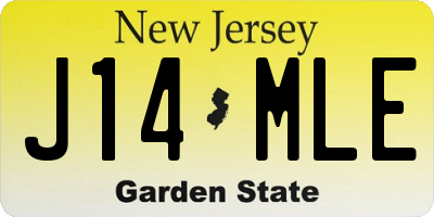 NJ license plate J14MLE