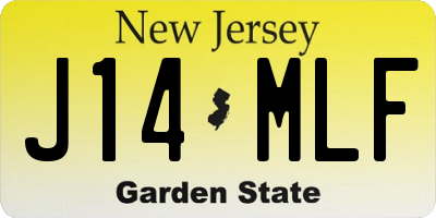 NJ license plate J14MLF