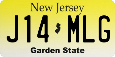 NJ license plate J14MLG