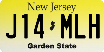 NJ license plate J14MLH