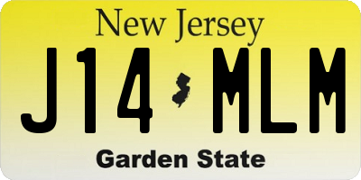 NJ license plate J14MLM