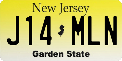 NJ license plate J14MLN