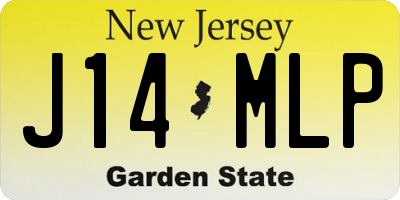 NJ license plate J14MLP