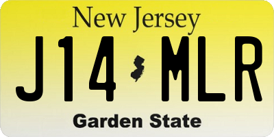NJ license plate J14MLR