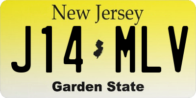 NJ license plate J14MLV