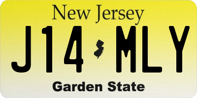 NJ license plate J14MLY
